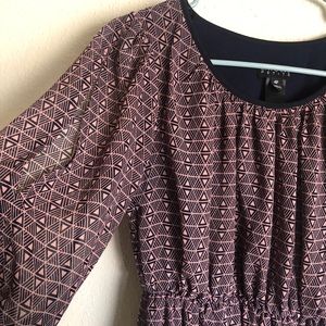 En Focus Blue Geo Print Dress